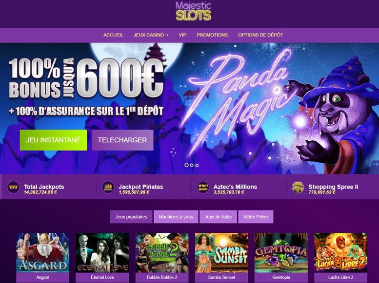 Majestic Slots figure parmi les plateformes de jeux en ligne les plus en vogue actuellement en France. Ce casino, propulsé par le prestigieux logicie